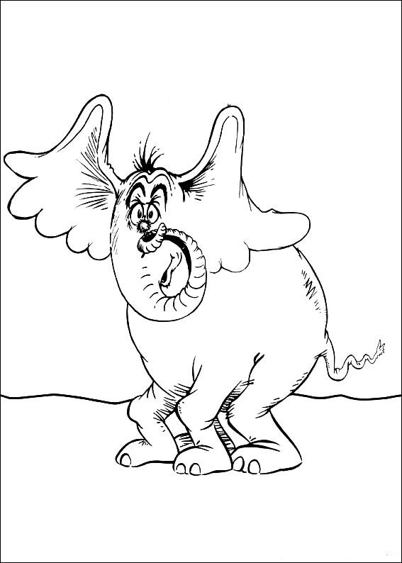 Plansa de colorat cu Horton Dr. Seuss 36 30